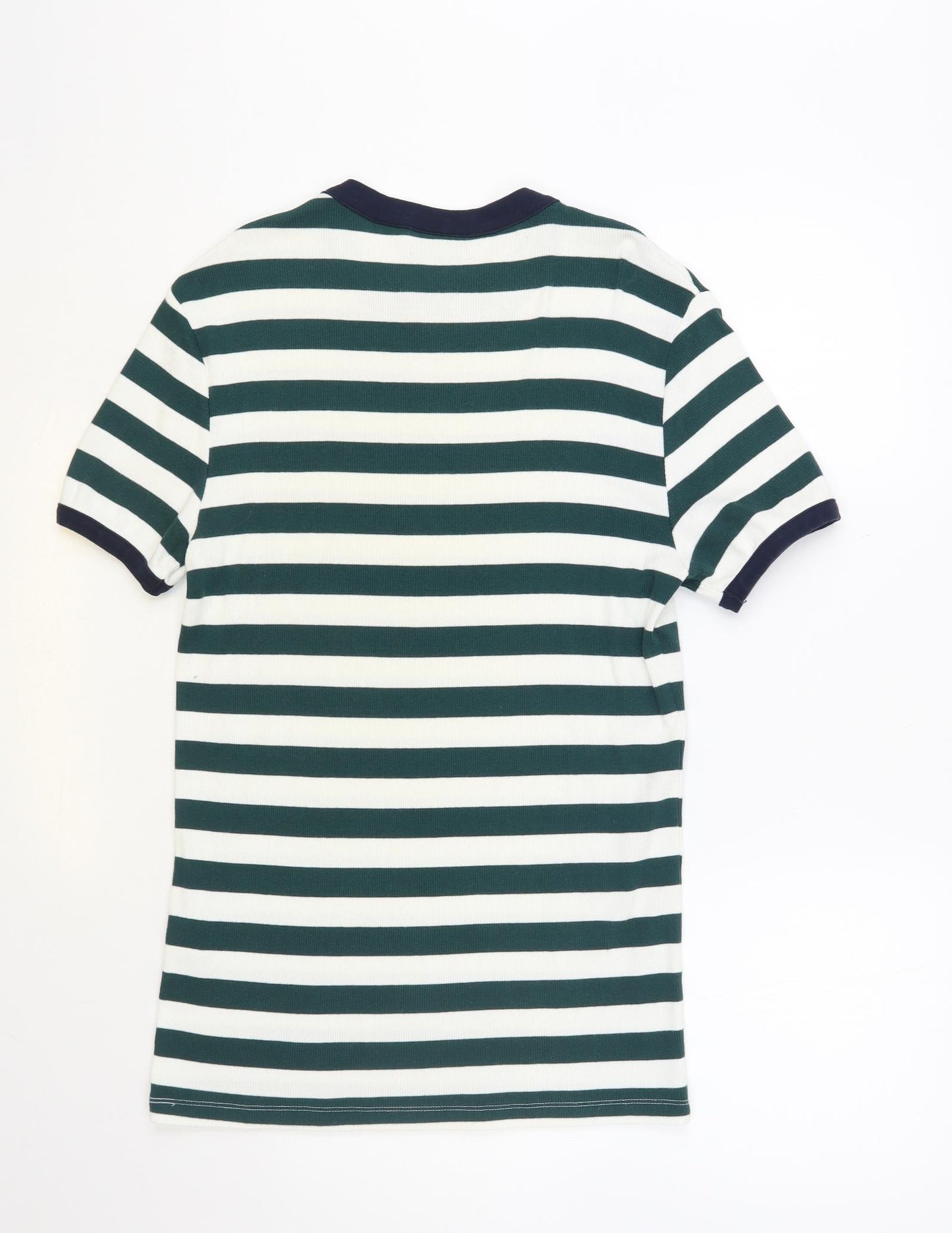 COLLUSION Mens White Striped Cotton T-Shirt Size M Crew Neck