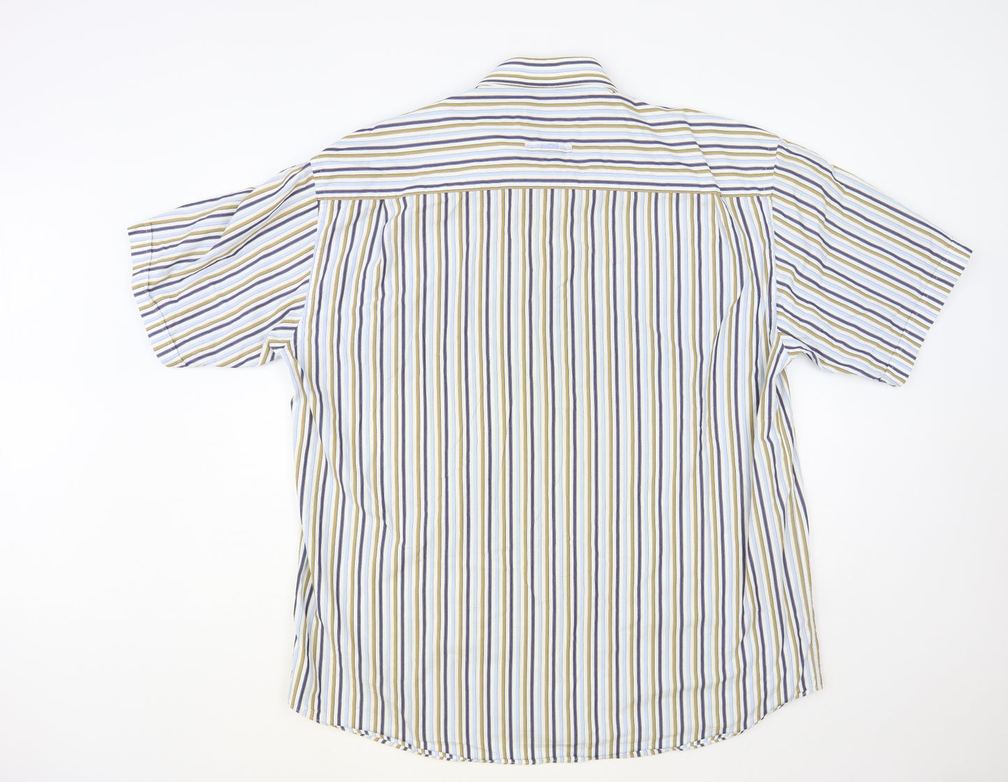 Andre Mens Multicoloured Striped Cotton Button-Up Size 2XL Collared Button