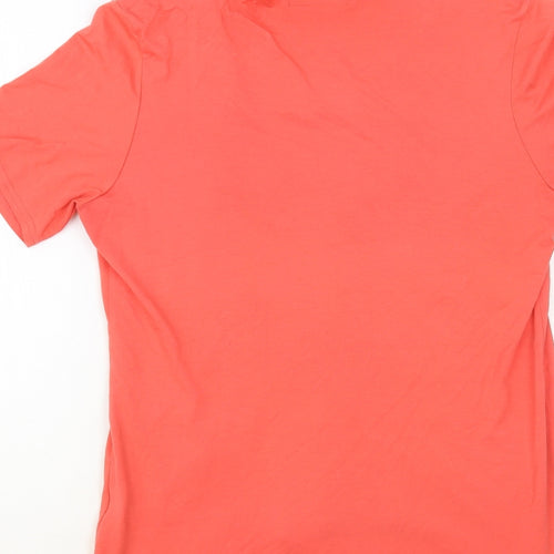 Gerard Womens Orange Geometric Viscose Basic Blouse Size 14 Round Neck