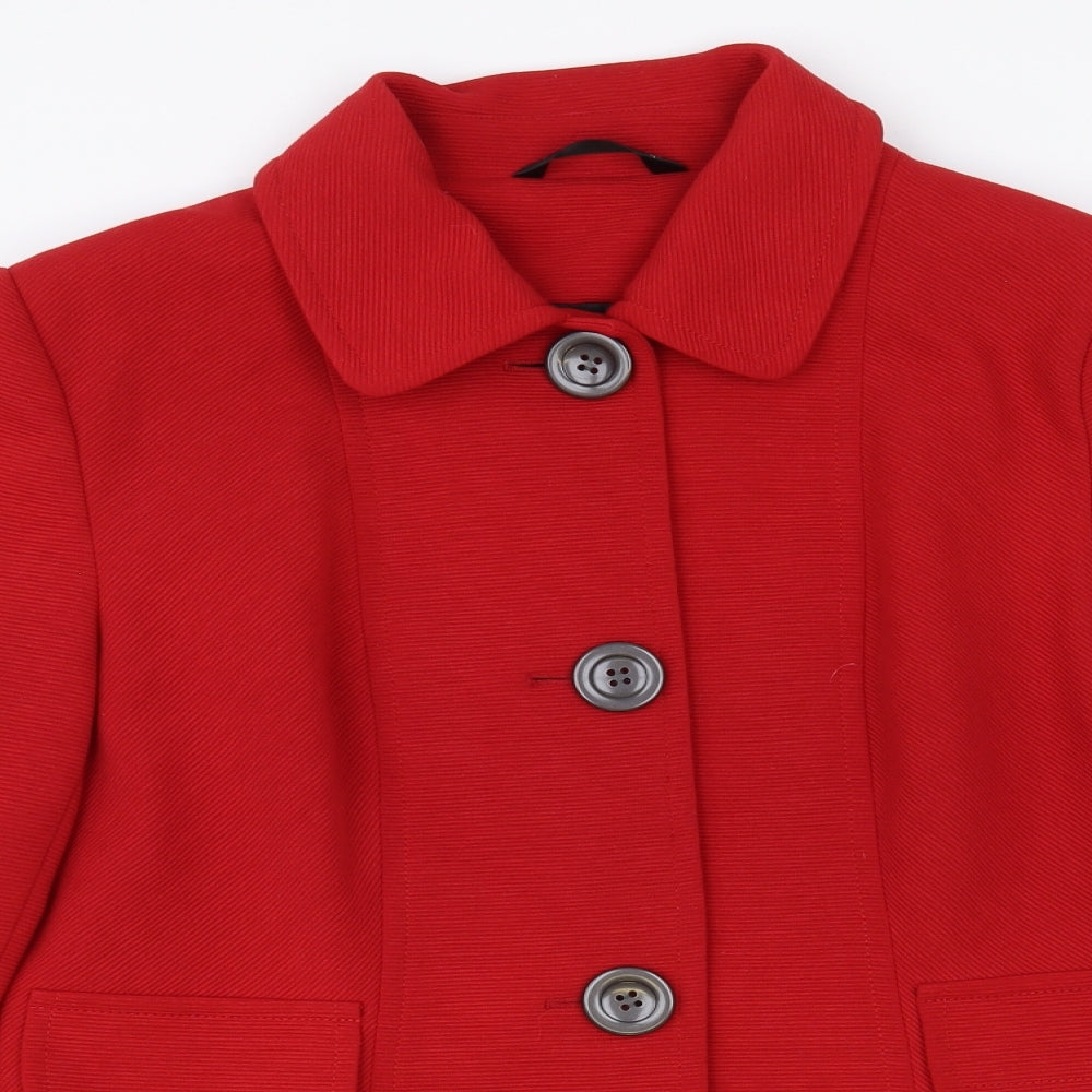 Dunnes Stores Womens Red Jacket Blazer Size 16 Button