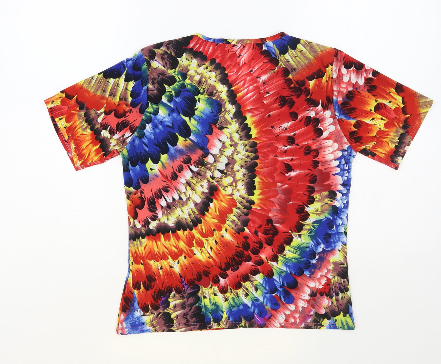 Gerard Womens Multicoloured Geometric Polyester Basic T-Shirt Size 10 V-Neck