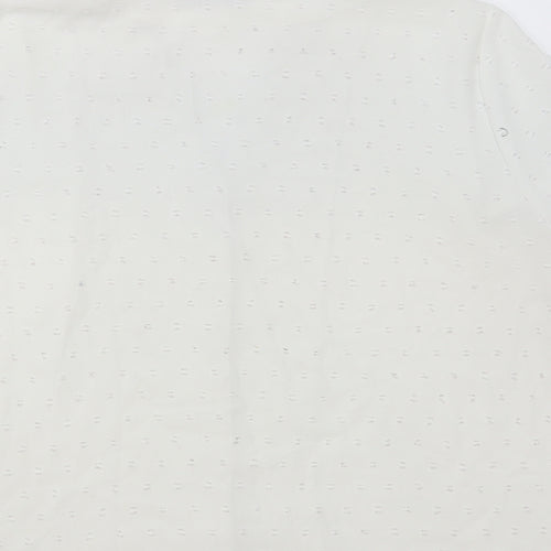 SheIn Womens White Polyester Basic Button-Up Size XL V-Neck