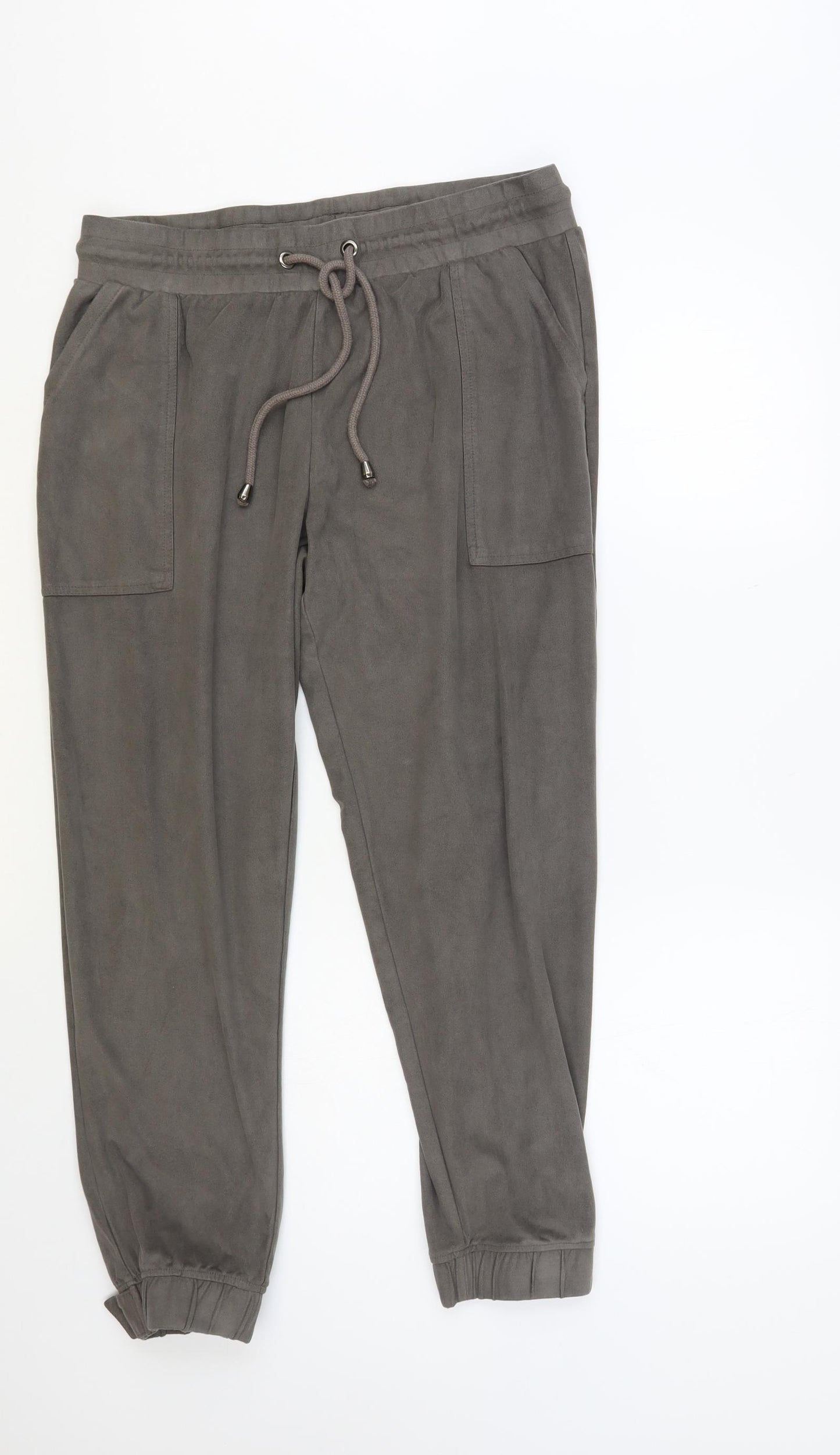 George Womens Grey Polyester Jogger Trousers Size 16 L27 in Regular Drawstring
