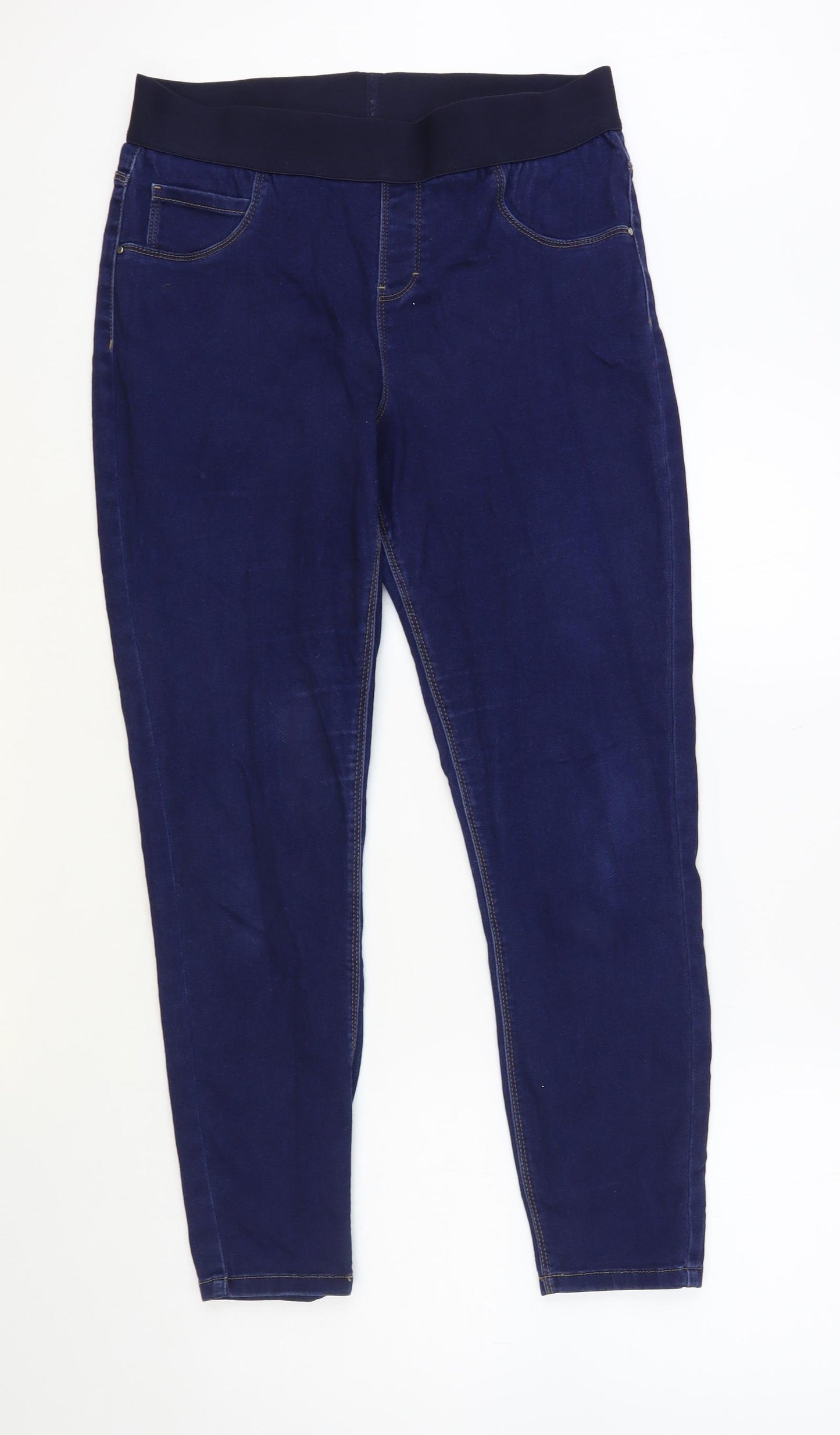 George Womens Blue Cotton Jegging Jeans Size 14 L28 in Regular - Maternity