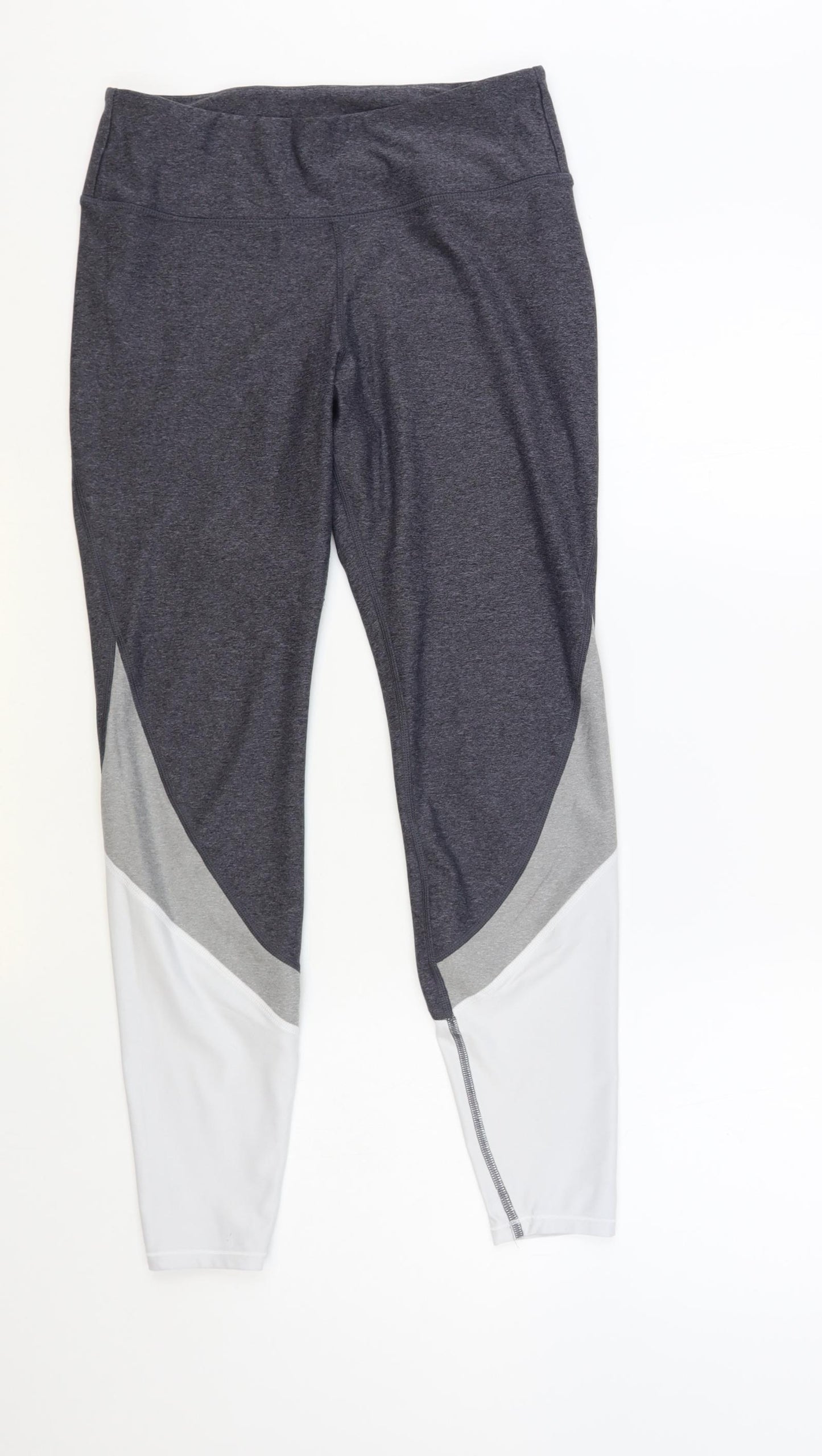 H&M Womens Grey Colourblock Polyester Compression Leggings Size M L27 in Regular Pullover