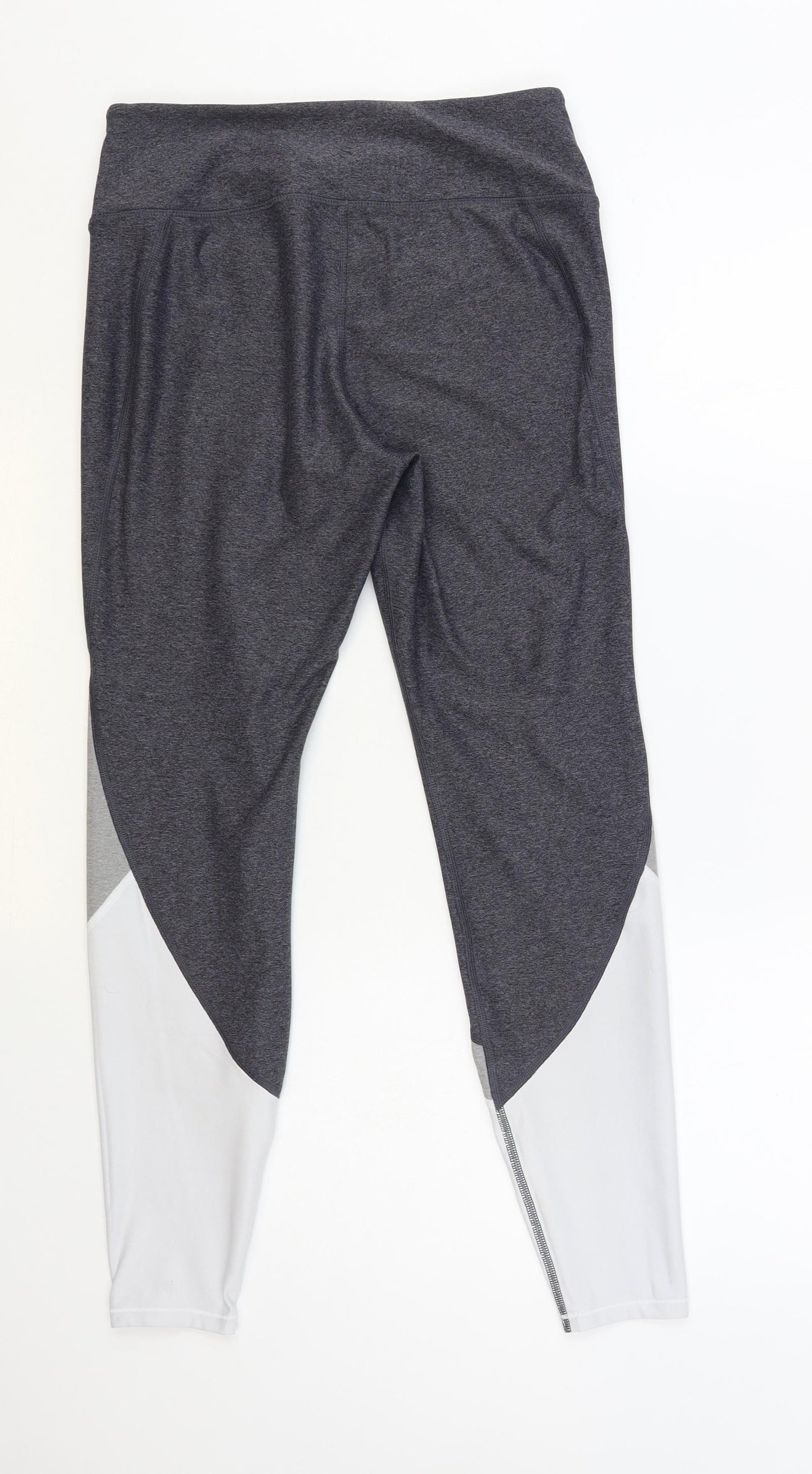 H&M Womens Grey Colourblock Polyester Compression Leggings Size M L27 in Regular Pullover