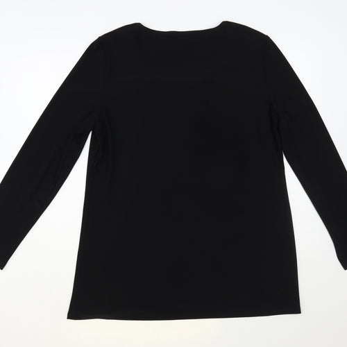 Tiana Womens Black Polyester Basic Blouse Size 20 Boat Neck - Embellished Neckline