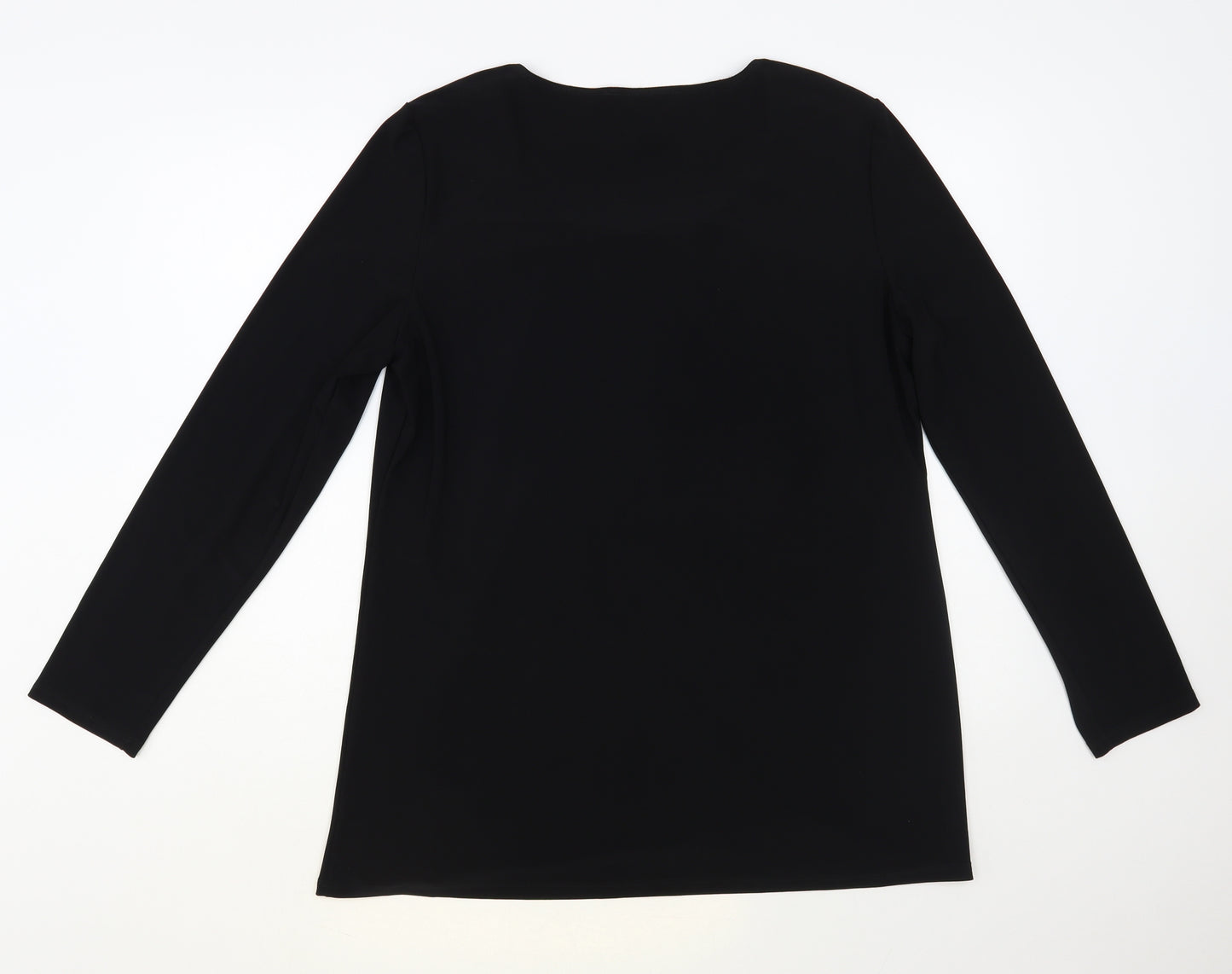 Tiana Womens Black Polyester Basic Blouse Size 20 Boat Neck - Embellished Neckline