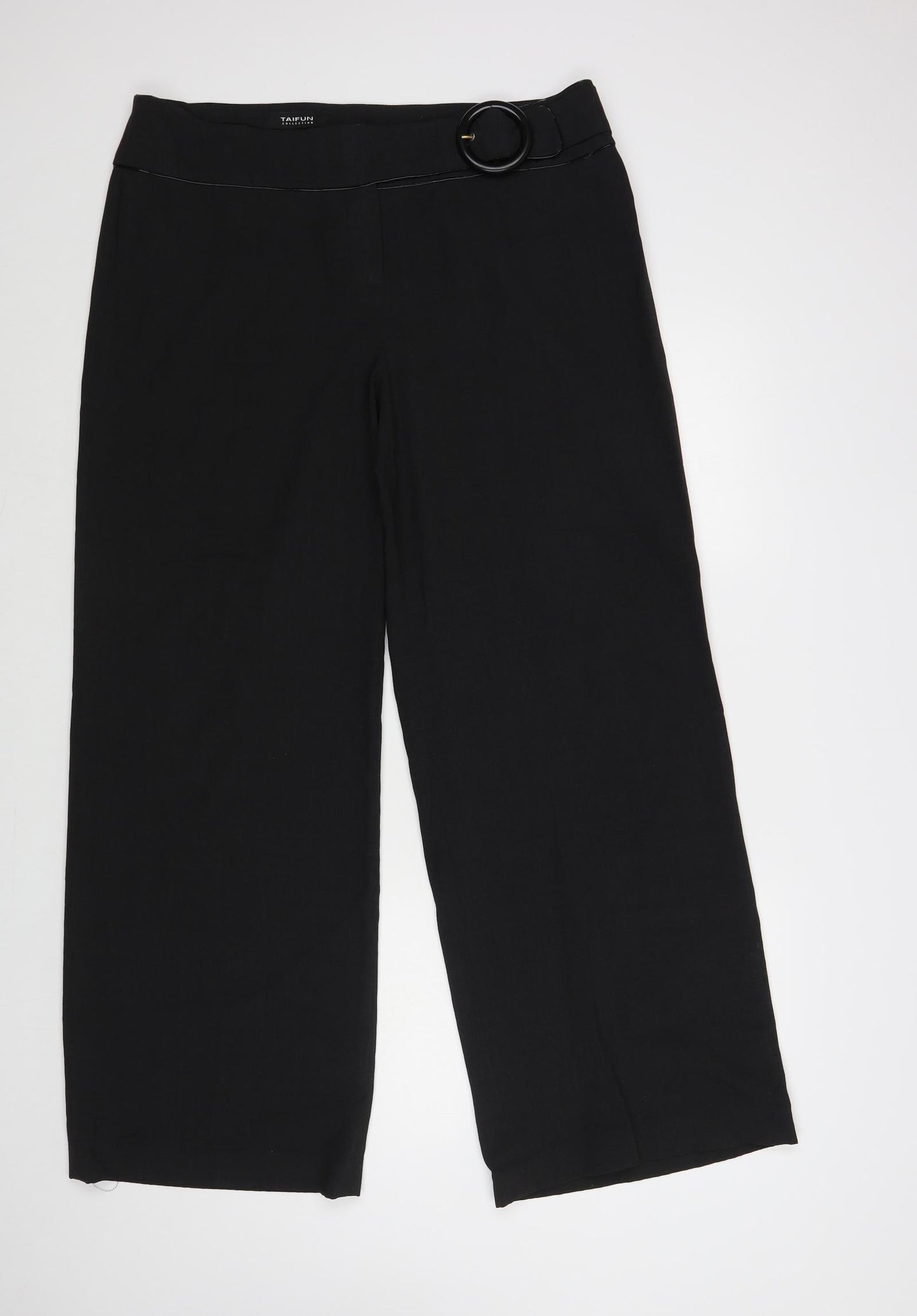 Taifun Womens Black Polyester Dress Pants Trousers Size 18 L30 in Regular Zip