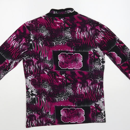 Gerard Womens Purple Geometric Polyester Basic Blouse Size 14 Round Neck
