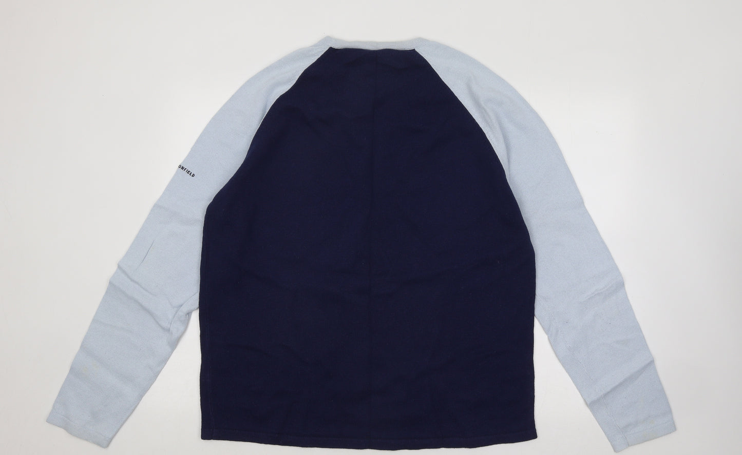Cottonfield Mens Blue Round Neck Cotton Pullover Jumper Size XL