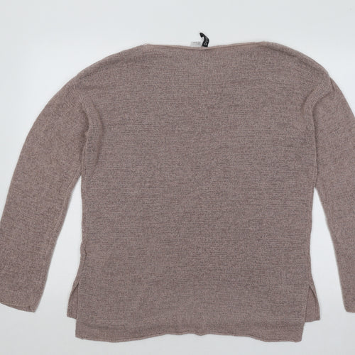 Divided by H&M Womens Brown Round Neck Acrylic Pullover Jumper Size S