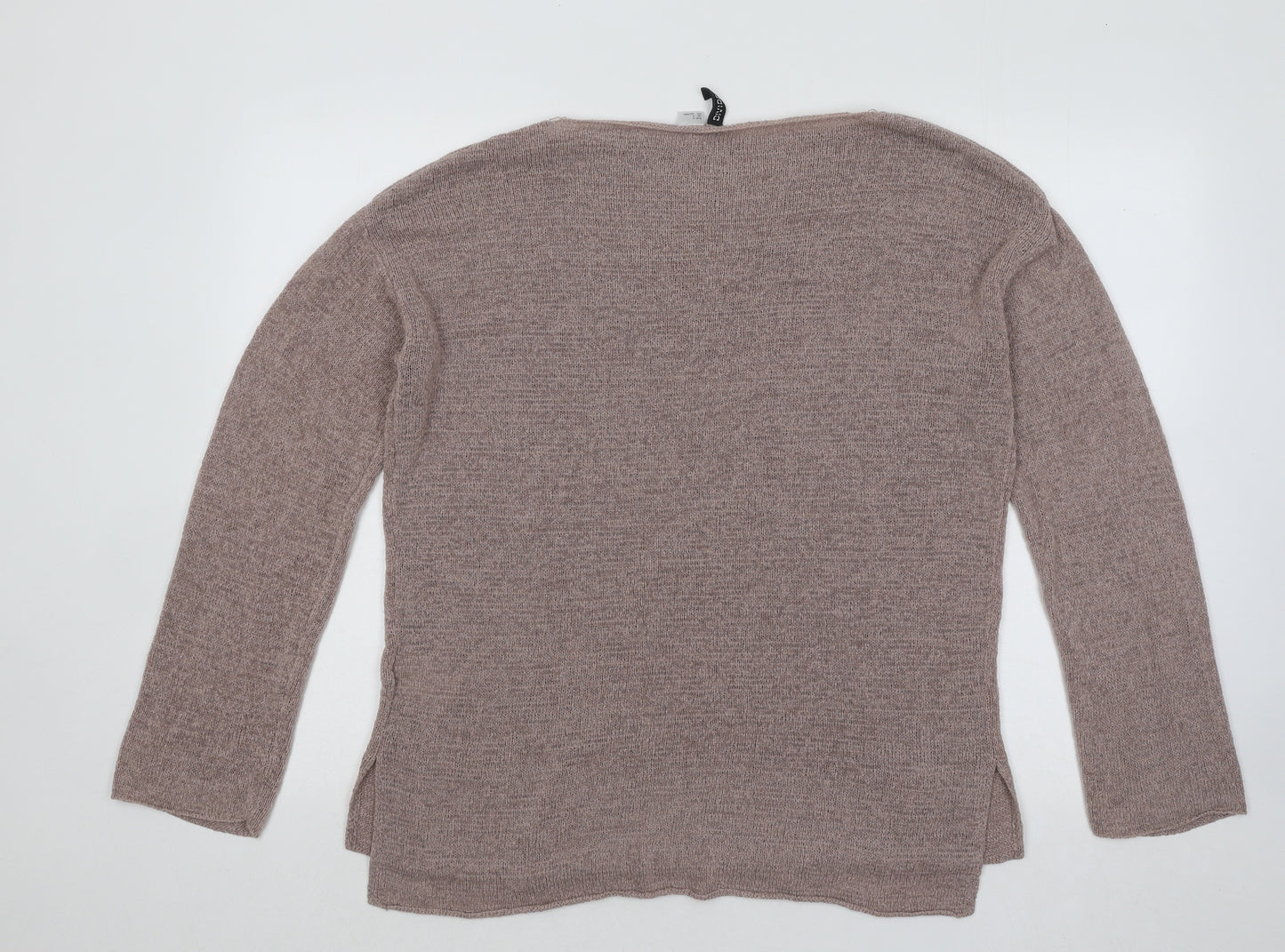 Divided by H&M Womens Brown Round Neck Acrylic Pullover Jumper Size S