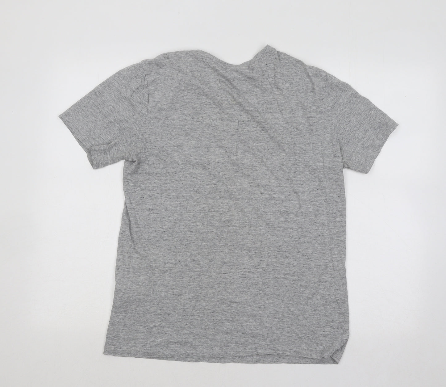 H&M Womens Grey Cotton Basic T-Shirt Size M Round Neck - Equipe De Sport