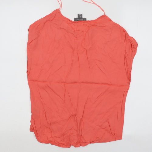 Primark Womens Red Cotton Basic T-Shirt Size 6 Round Neck