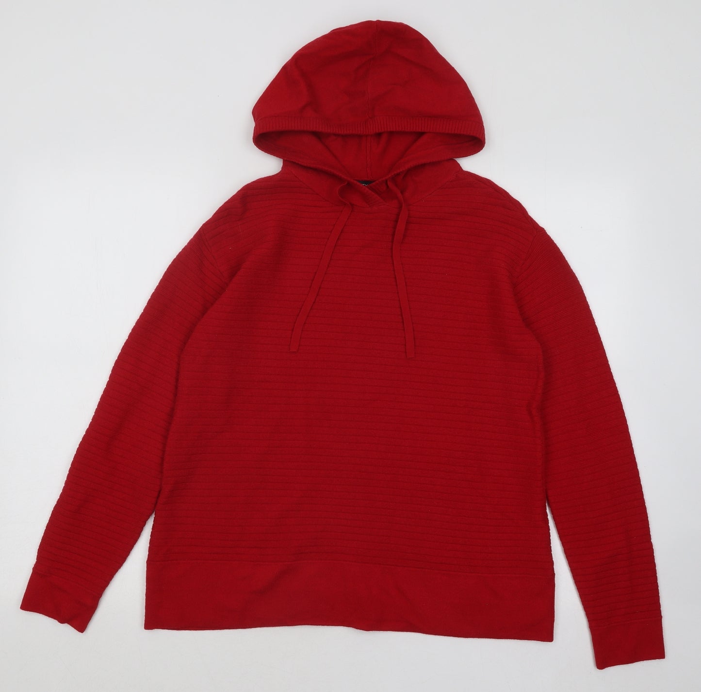 Betty Barclay Womens Red Viscose Pullover Hoodie Size 12 Pullover - Ribbed