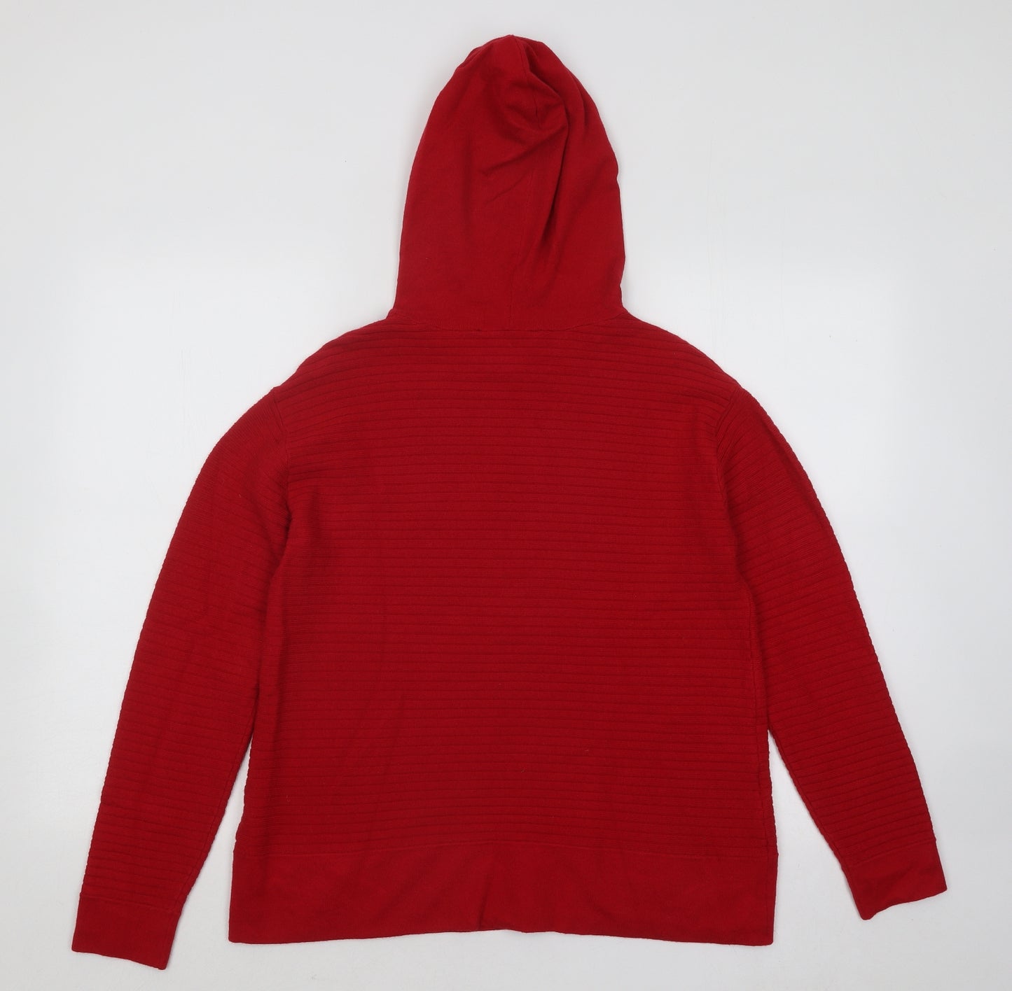 Betty Barclay Womens Red Viscose Pullover Hoodie Size 12 Pullover - Ribbed