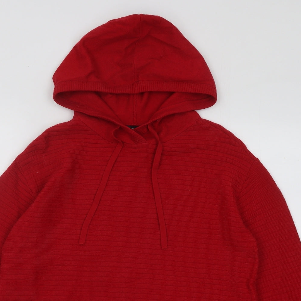 Betty Barclay Womens Red Viscose Pullover Hoodie Size 12 Pullover - Ribbed