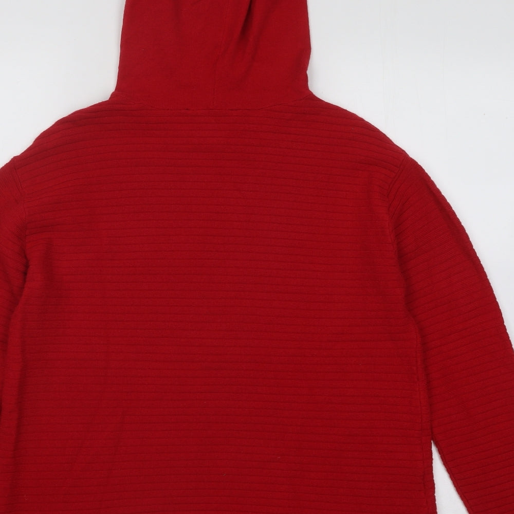 Betty Barclay Womens Red Viscose Pullover Hoodie Size 12 Pullover - Ribbed