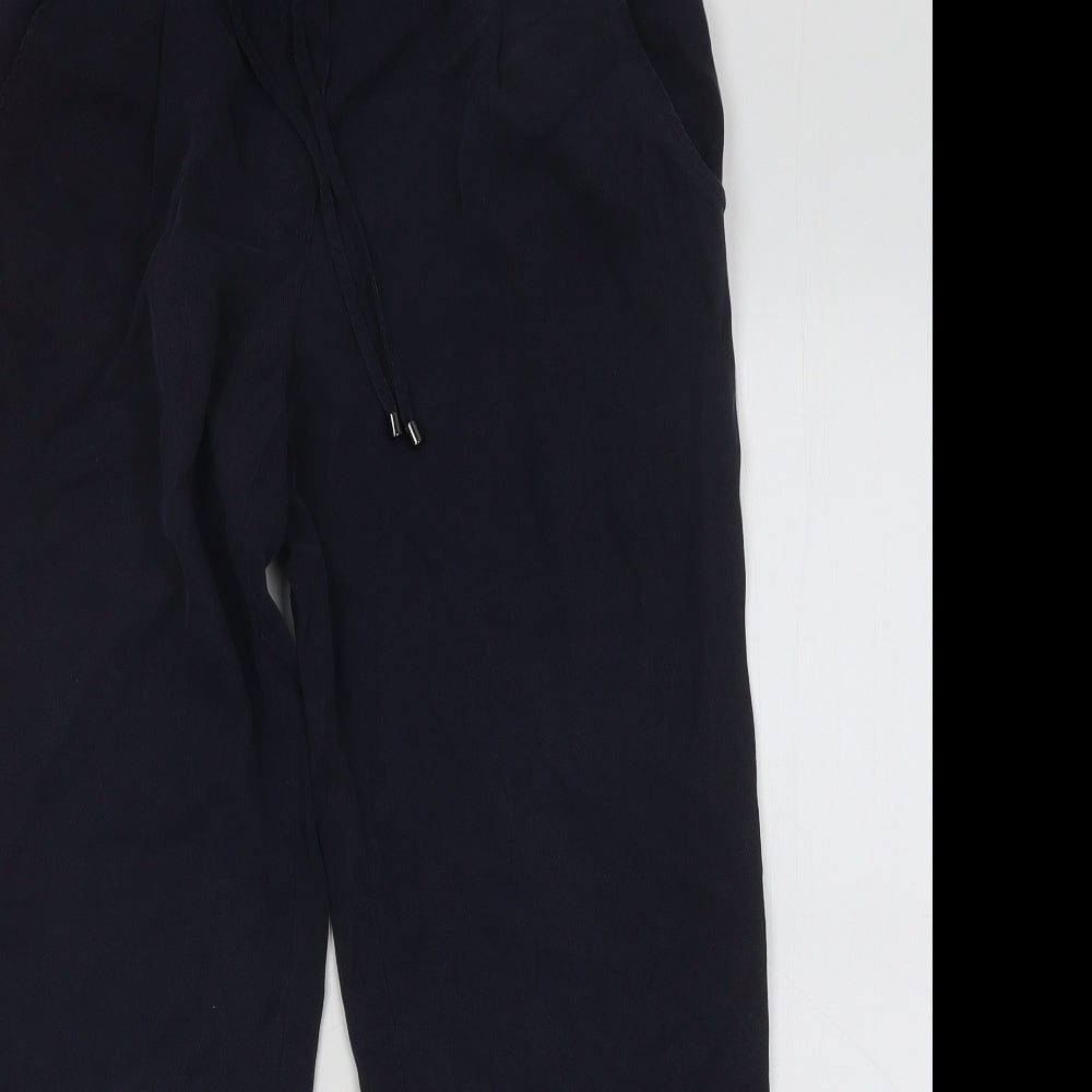 Betty&Co Womens Blue Cotton Trousers Size 8 L25 in Regular Drawstring