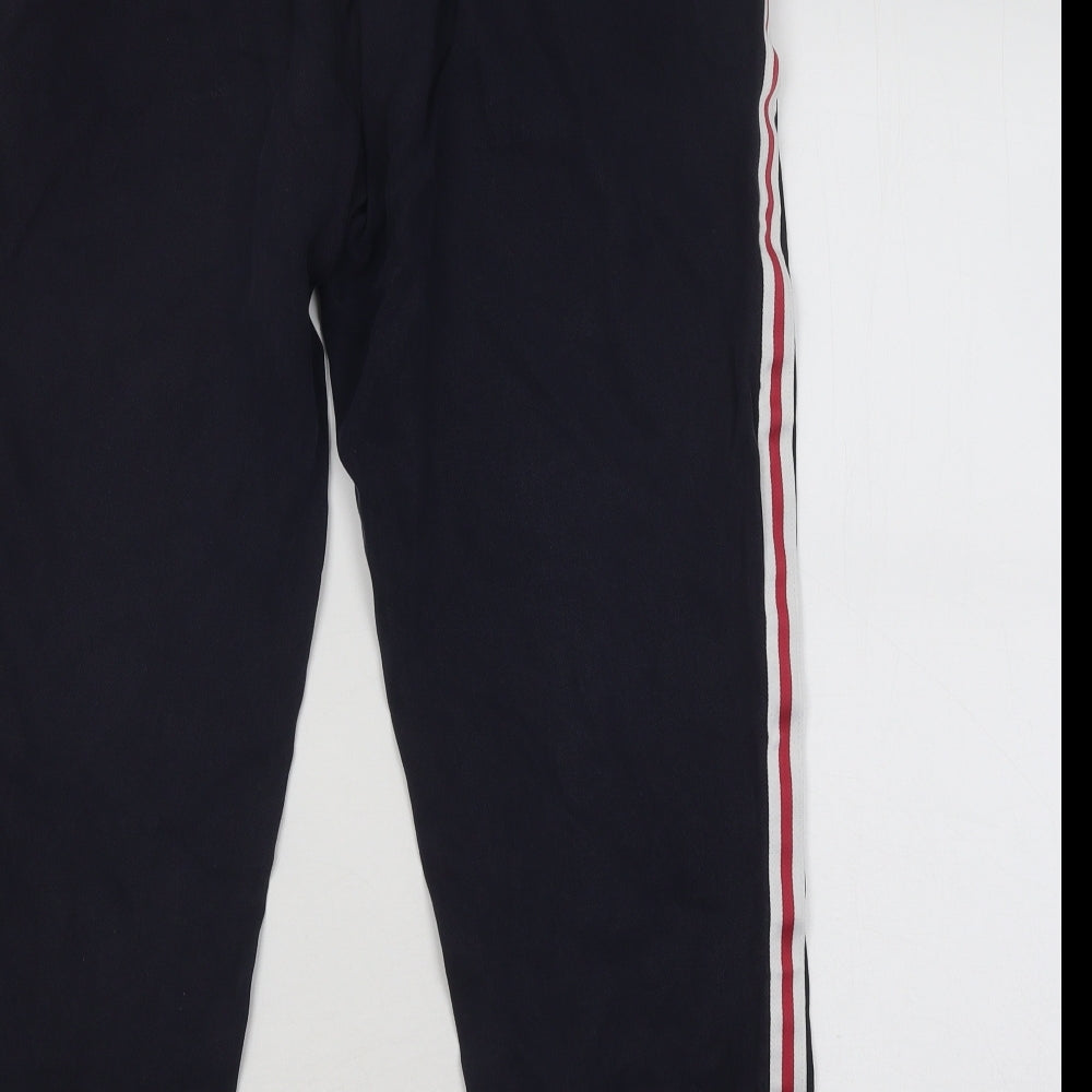 Betty&Co Womens Blue Cotton Trousers Size 8 L25 in Regular Drawstring