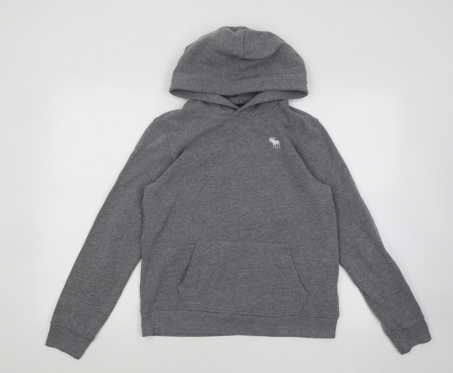 Abercrombie & Fitch Boys Grey Cotton Pullover Hoodie Size 13-14 Years Pullover