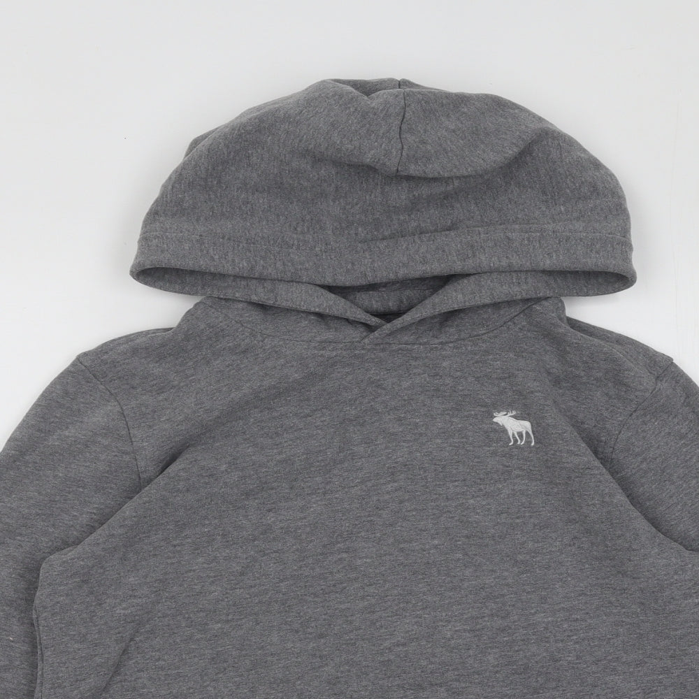 Abercrombie & Fitch Boys Grey Cotton Pullover Hoodie Size 13-14 Years Pullover