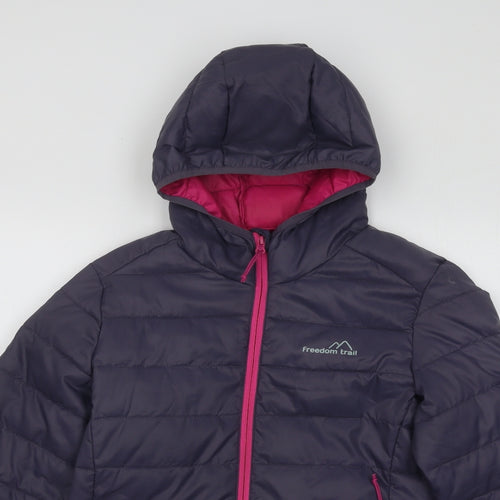 Freedom Trail Womens Blue Puffer Jacket Coat Size 8 Zip