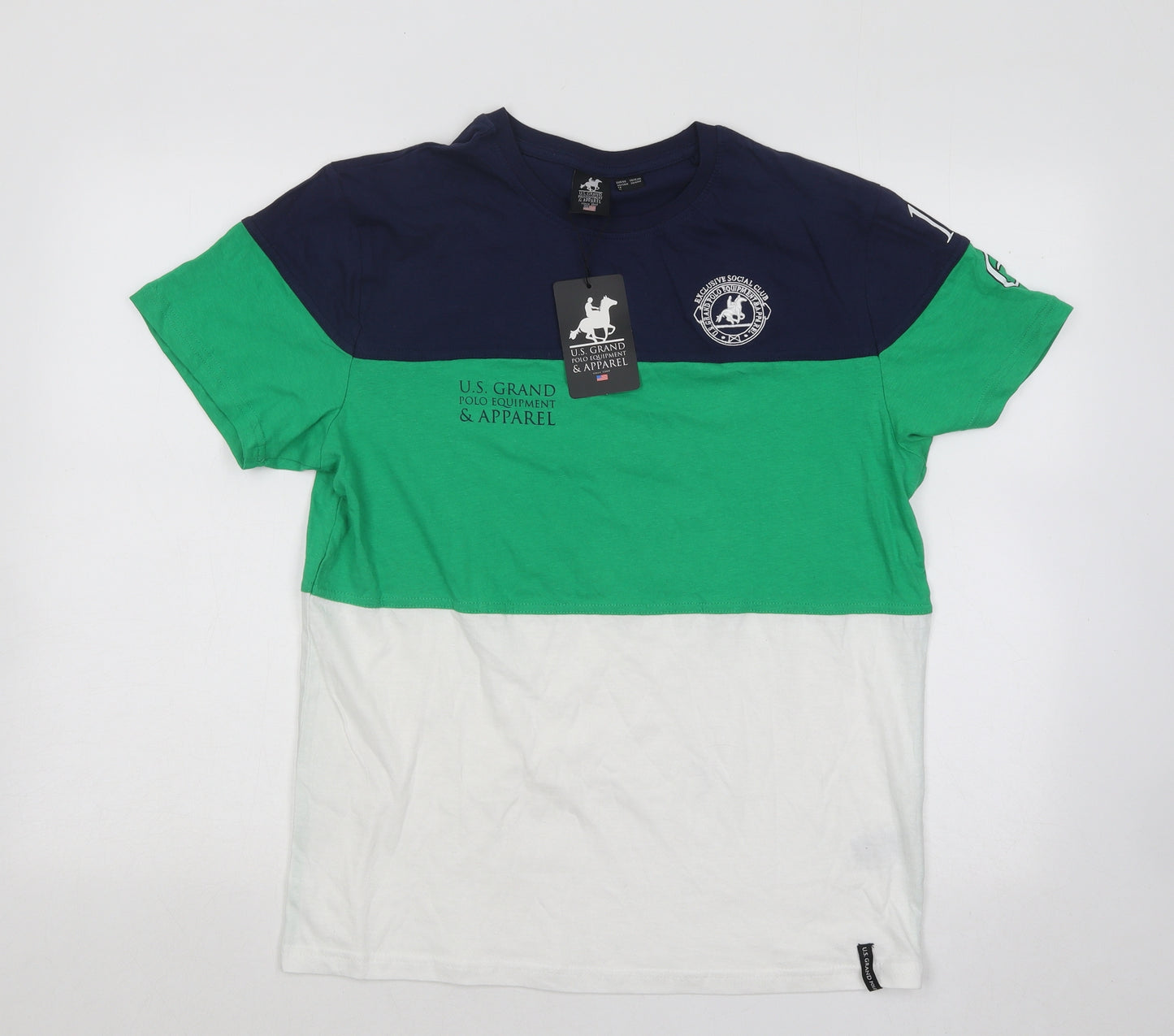 Livergy Mens Multicoloured Colourblock Cotton T-Shirt Size M Round Neck - Polo Equipment Apparel