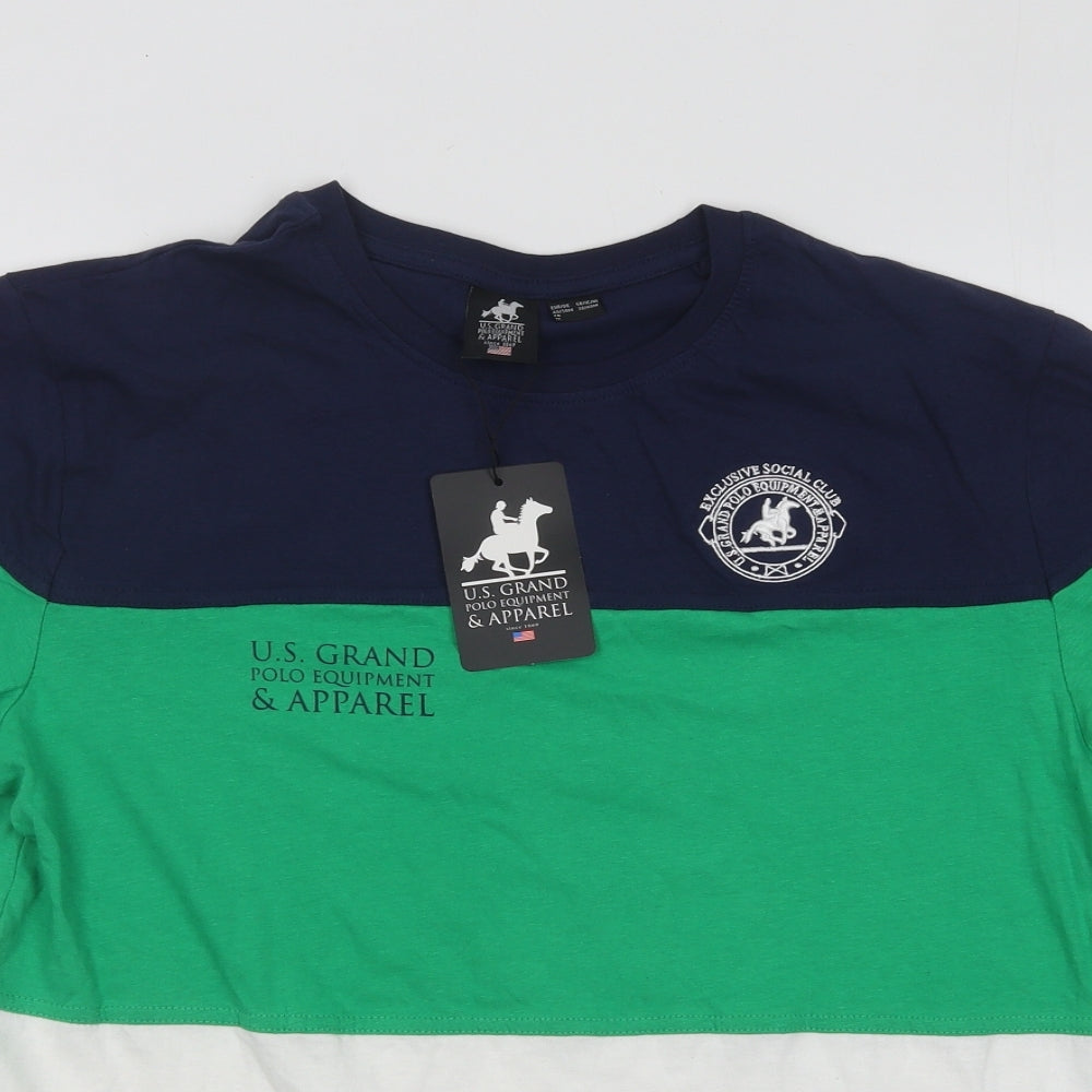 Livergy Mens Multicoloured Colourblock Cotton T-Shirt Size M Round Neck - Polo Equipment Apparel