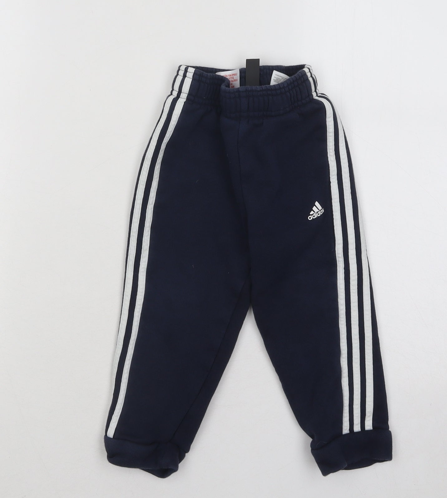 adidas Boys Blue Cotton Jogger Trousers Size 2 Years Regular Pullover