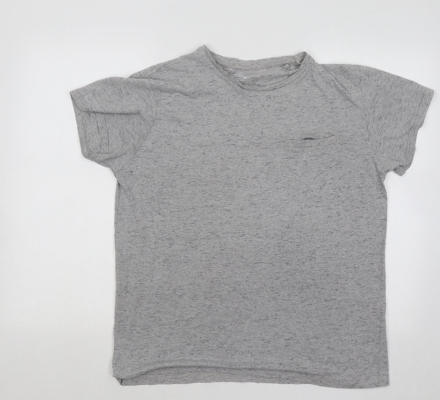 Cedar Wood State Womens Grey Cotton Basic T-Shirt Size M Round Neck