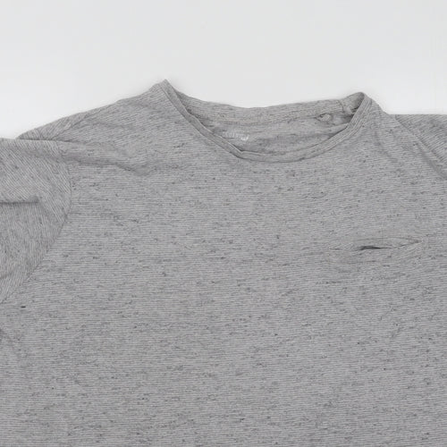 Cedar Wood State Womens Grey Cotton Basic T-Shirt Size M Round Neck