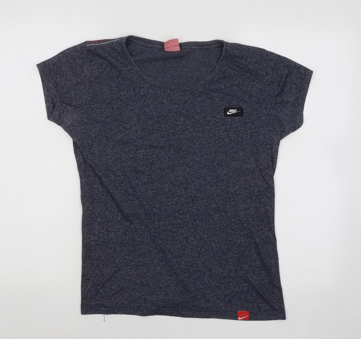 Nike Girls Blue Cotton Basic T-Shirt Size XL Round Neck Pullover