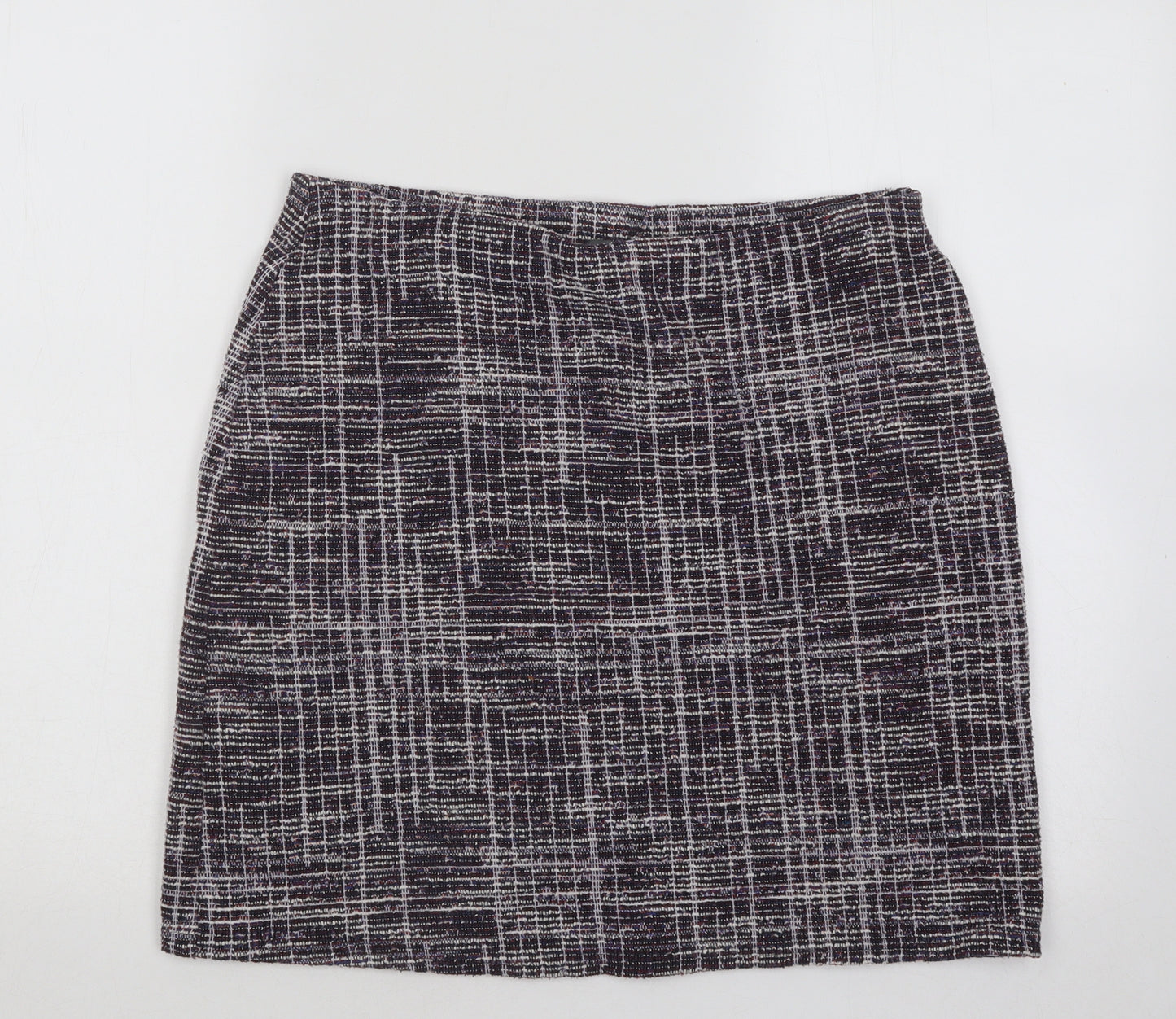 Papaya Womens Purple Geometric Polyester A-Line Skirt Size 14