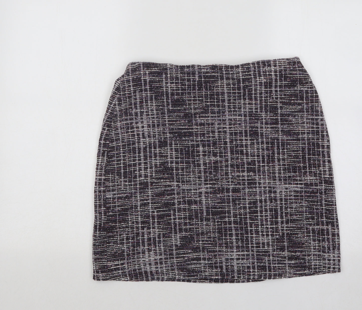Papaya Womens Purple Geometric Polyester A-Line Skirt Size 14