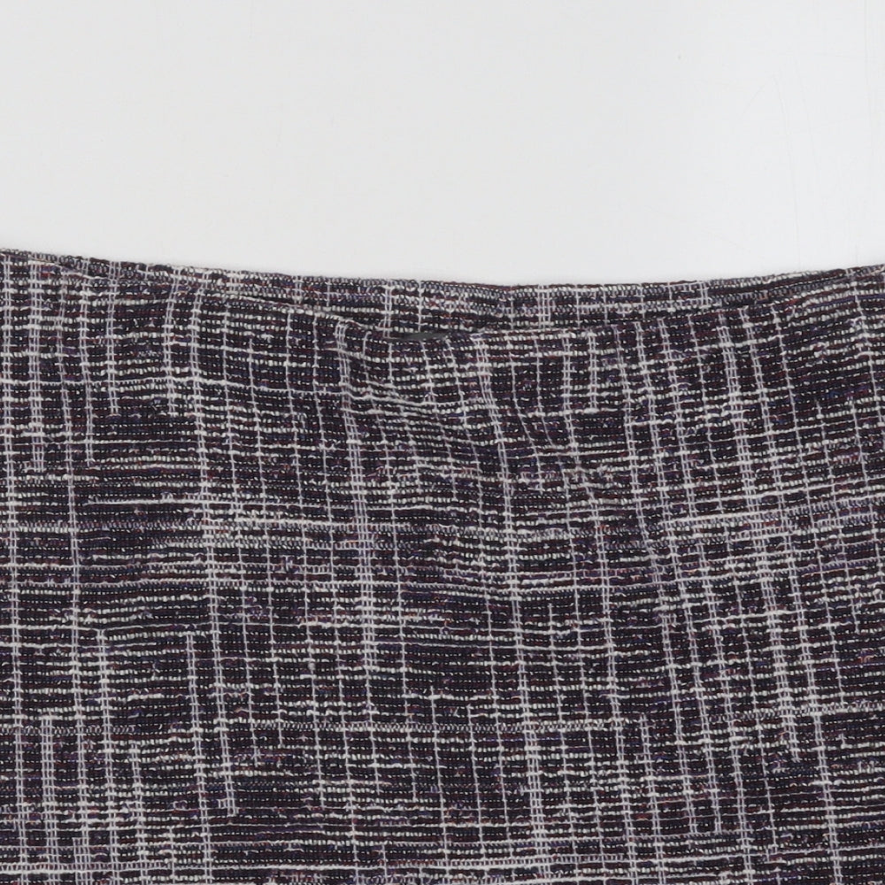 Papaya Womens Purple Geometric Polyester A-Line Skirt Size 14
