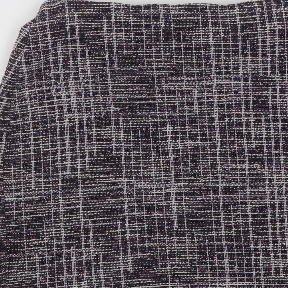 Papaya Womens Purple Geometric Polyester A-Line Skirt Size 14