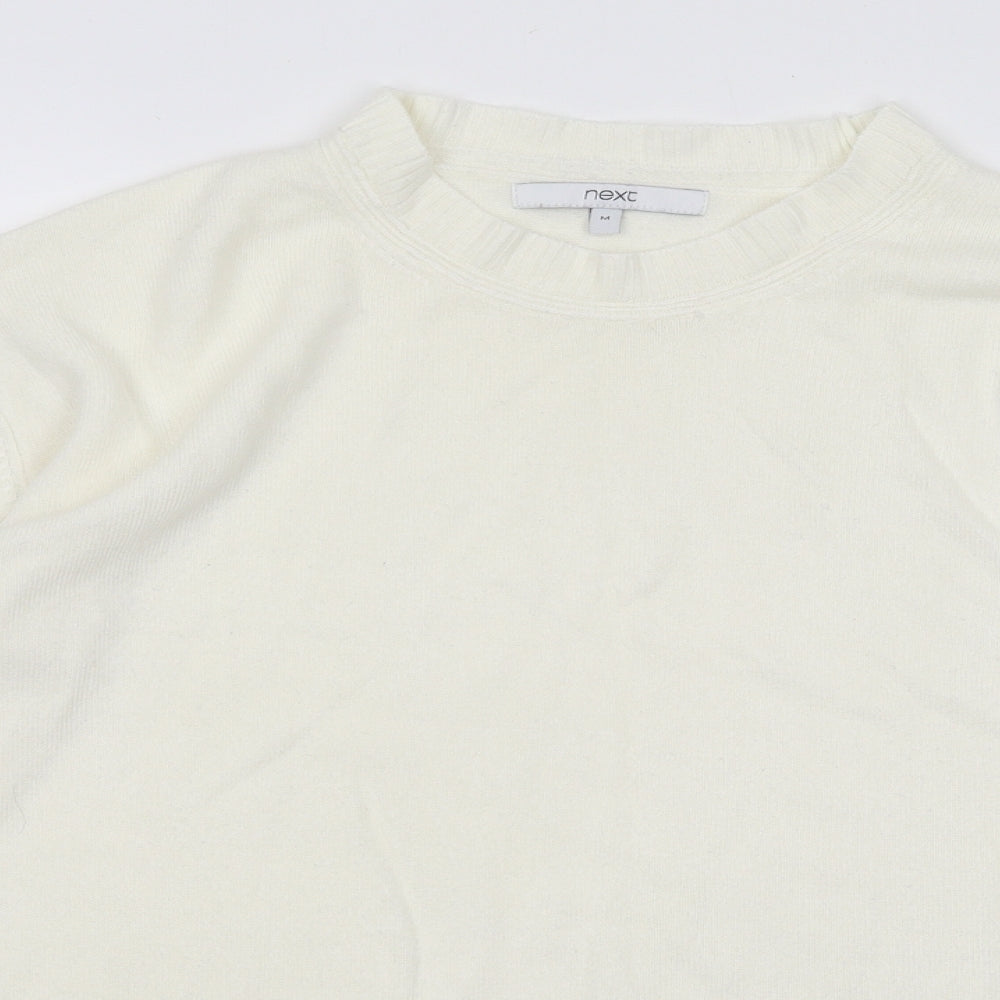 NEXT Womens Ivory Round Neck Cotton Pullover Jumper Size M