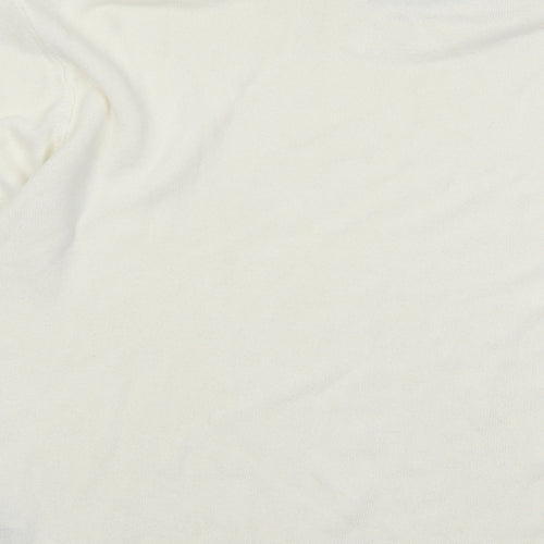 NEXT Womens Ivory Round Neck Cotton Pullover Jumper Size M
