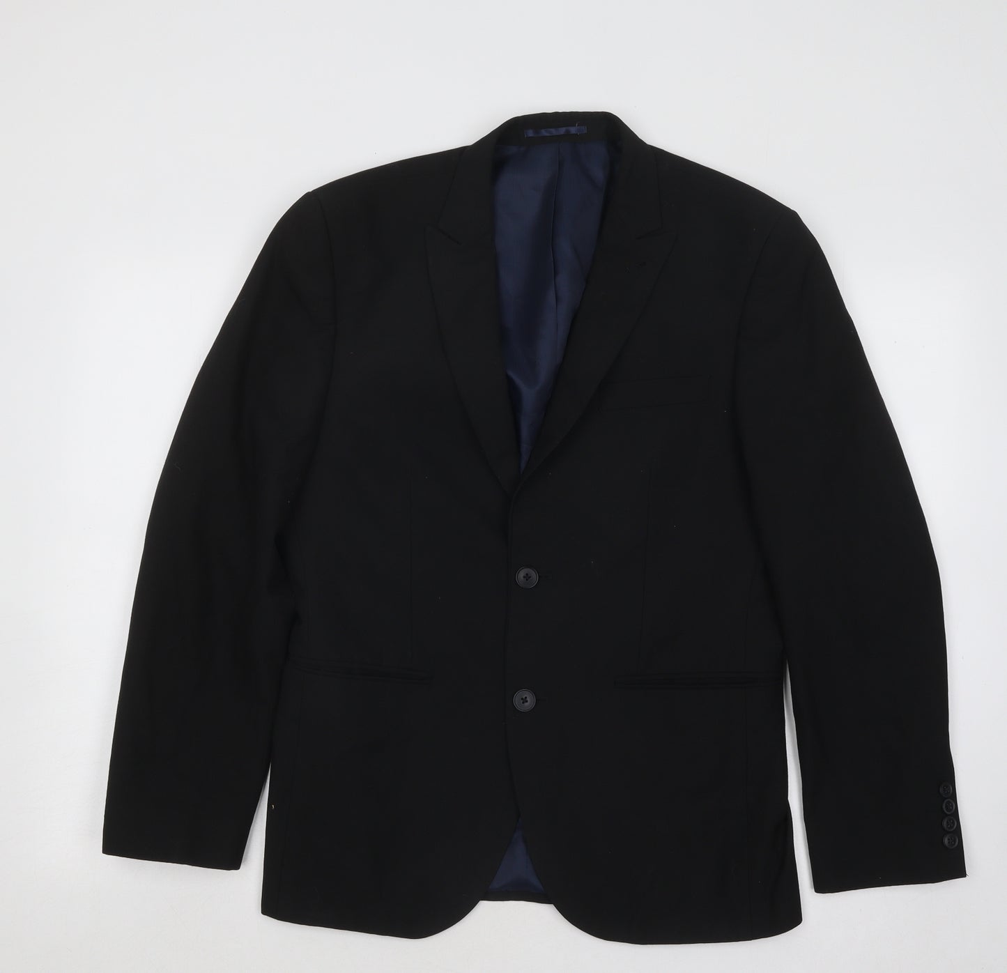 NEXT Mens Black Polyester Jacket Suit Jacket Size 38