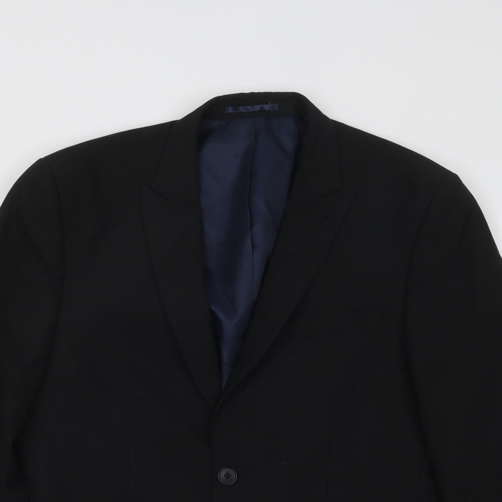 NEXT Mens Black Polyester Jacket Suit Jacket Size 38
