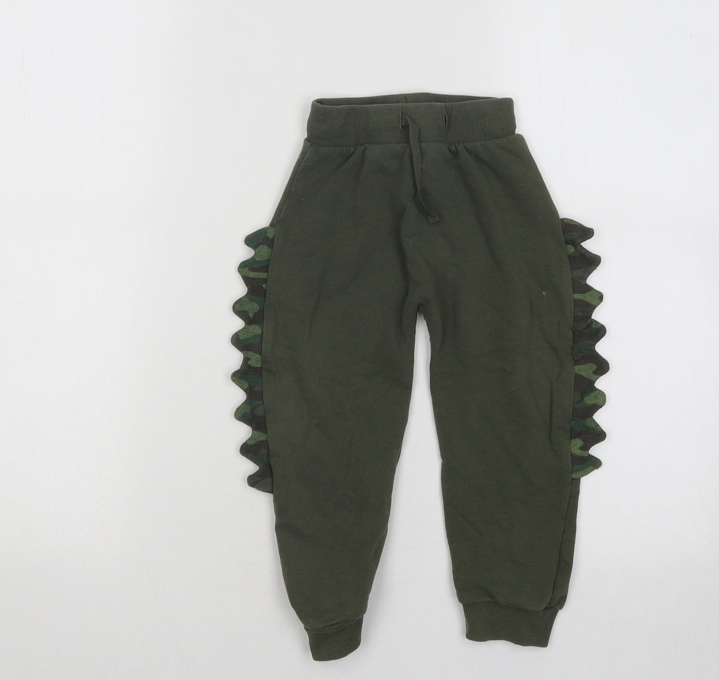 NEXT Boys Green Cotton Jogger Trousers Size 2-3 Years Regular Drawstring