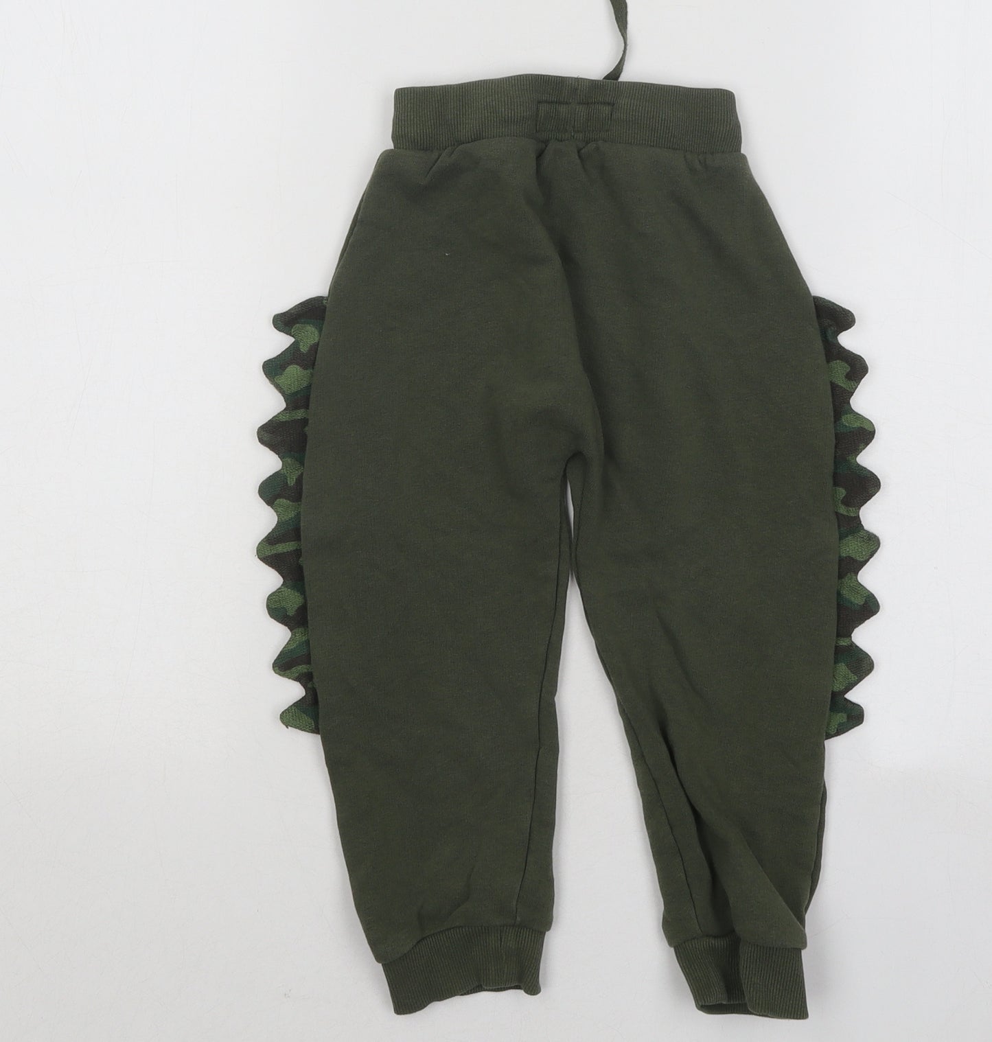 NEXT Boys Green Cotton Jogger Trousers Size 2-3 Years Regular Drawstring