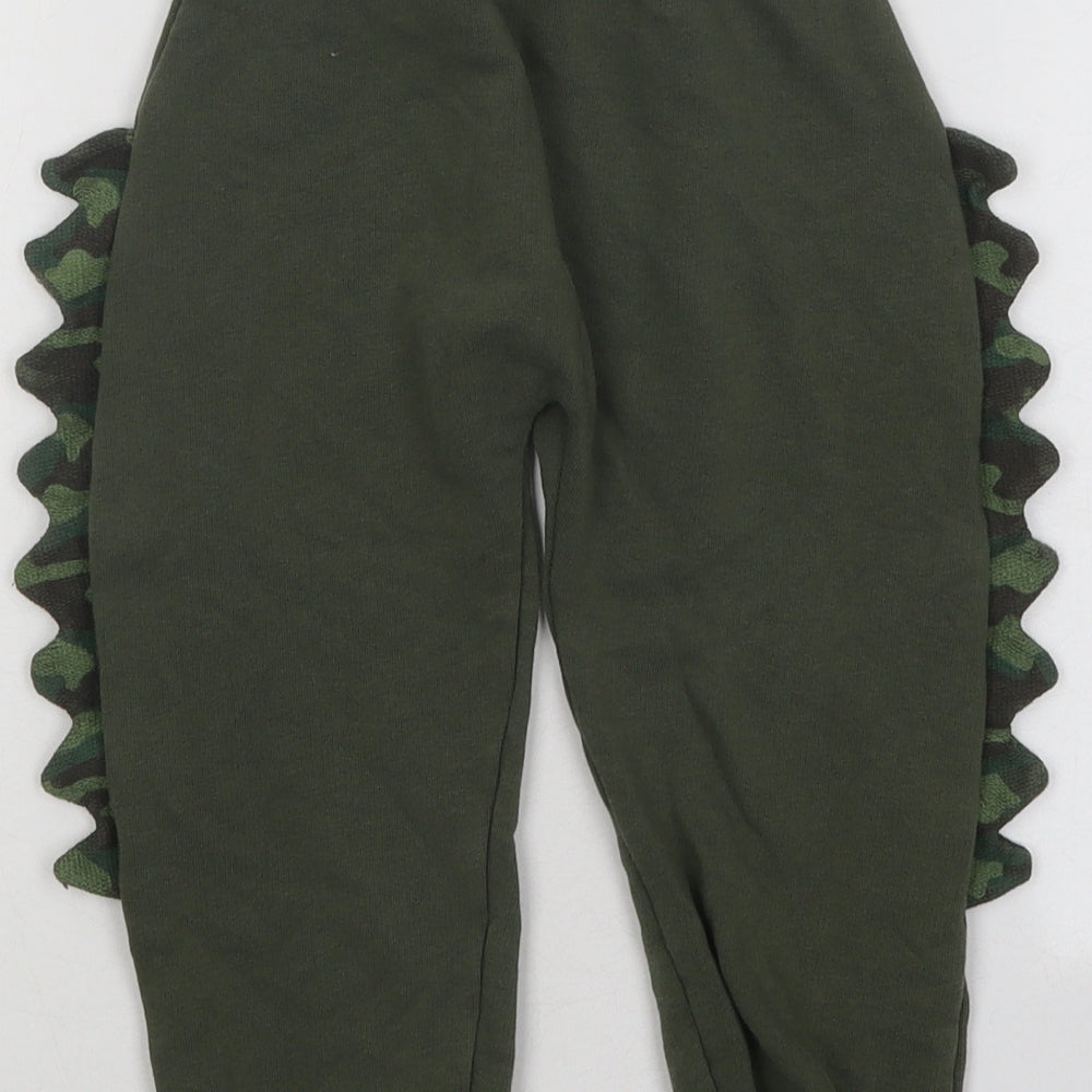 NEXT Boys Green Cotton Jogger Trousers Size 2-3 Years Regular Drawstring