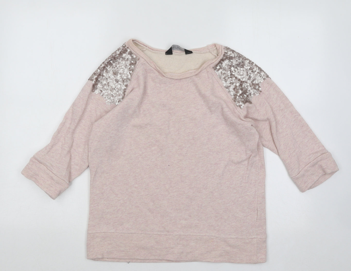 Dorothy Perkins Womens Pink Round Neck Cotton Pullover Jumper Size 10