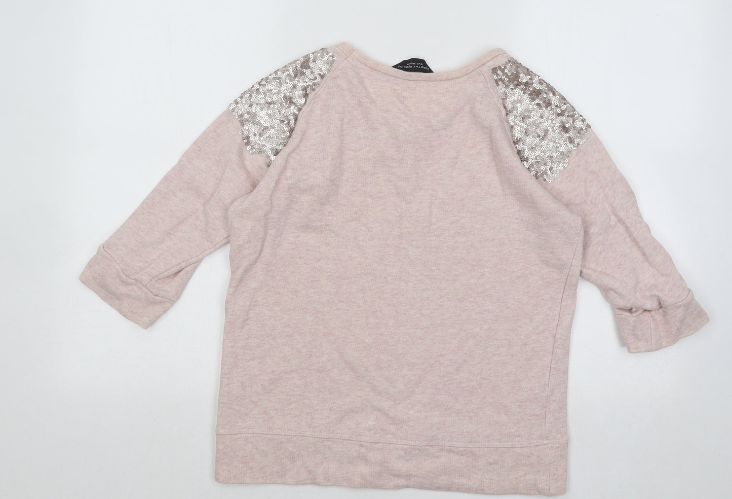 Dorothy Perkins Womens Pink Round Neck Cotton Pullover Jumper Size 10