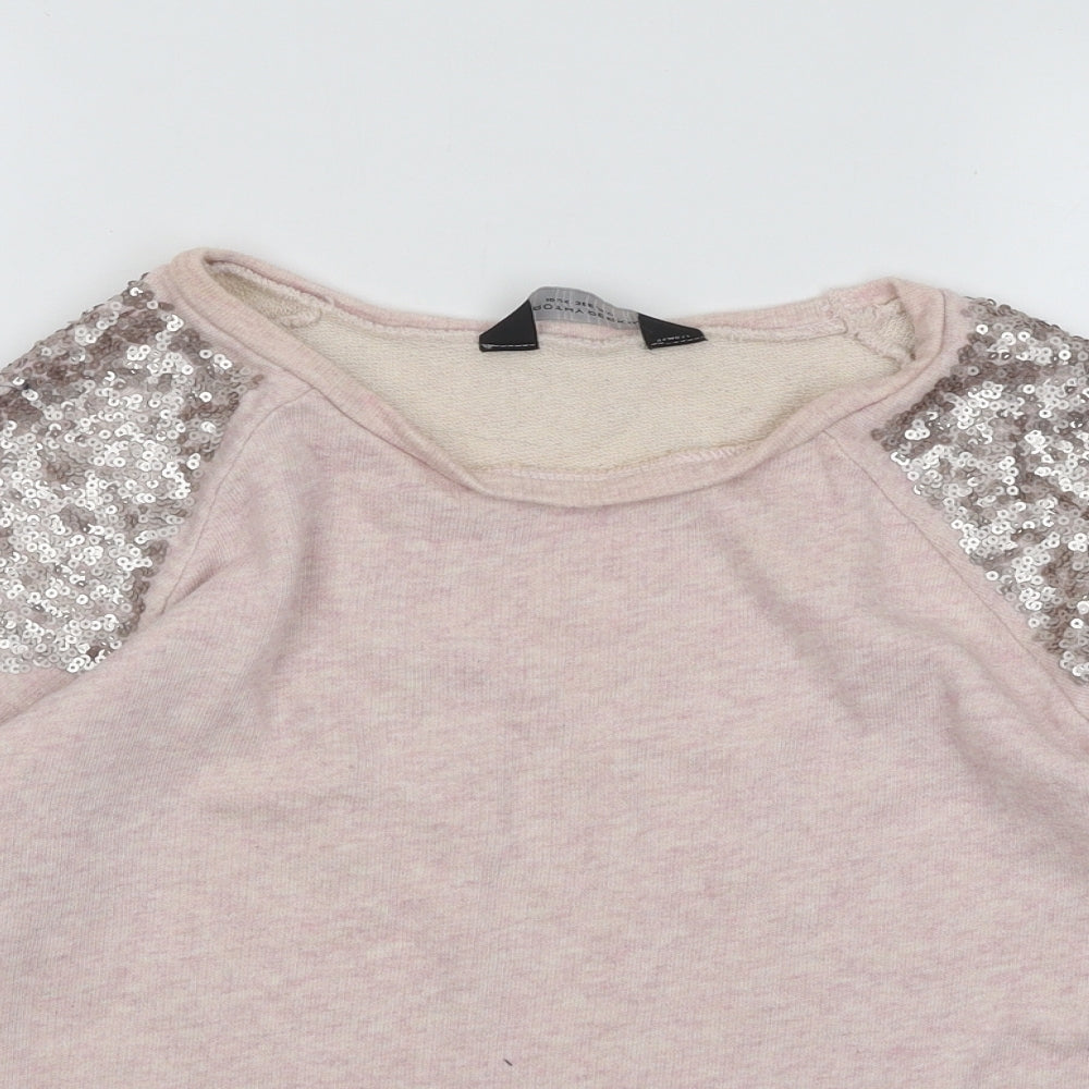 Dorothy Perkins Womens Pink Round Neck Cotton Pullover Jumper Size 10