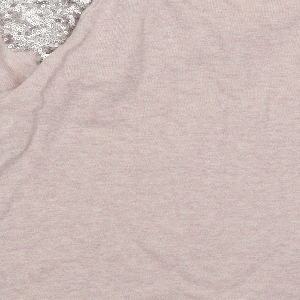 Dorothy Perkins Womens Pink Round Neck Cotton Pullover Jumper Size 10
