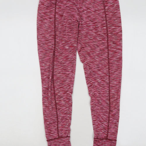 Boohoo Womens Pink Geometric Polyester Compression Leggings Size 8 L32 in Regular Pullover